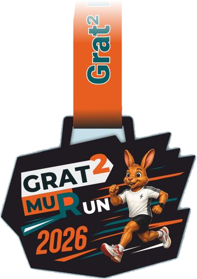 Die Grat² MurRun Finisher-Medaille 2026 für alle Teilnehmer:innen